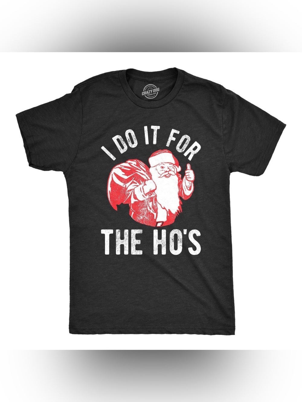 Funny Santa Graphic Christmas T-Shirt “I Do It For The Ho’s”